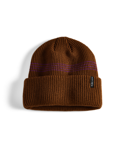 Autumn - Mini Stripe Beanie brown iris