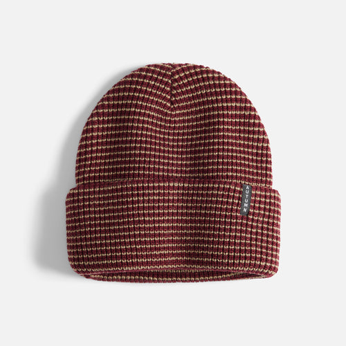Autumn - Stripe Beanie merlot