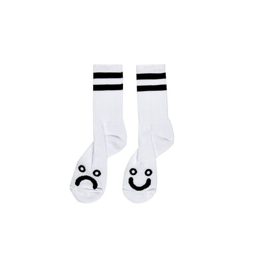 Polar Skate Co. - Happy Sad Rib Socks white